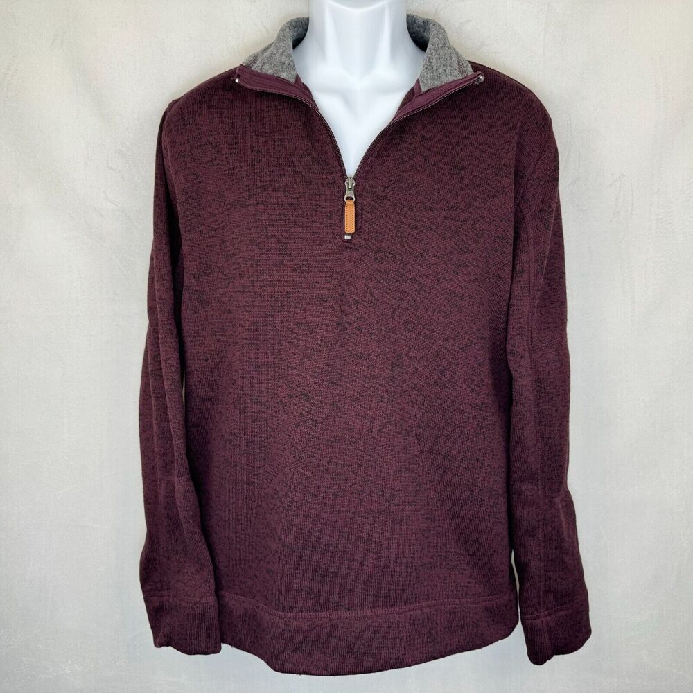 Victory Rugged Wear Men Sz M Pullover Knit Sweater Fleece 1/4 Zip Long Sleeve